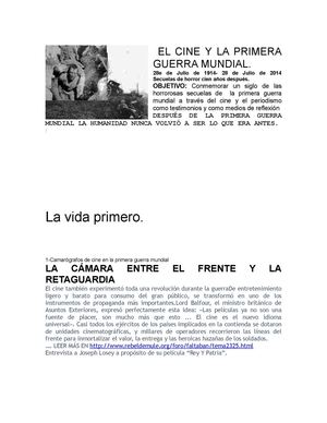 El cine y la primera guerra mundial