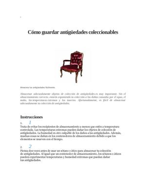 Cómo guardar antigüedades coleccionables
