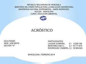 Acróstico Educación Ambiental