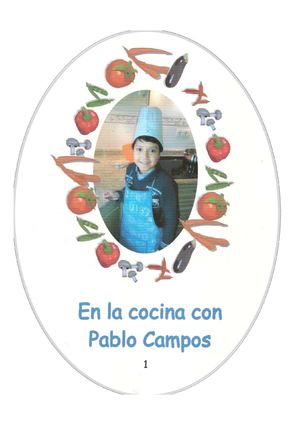 Libro Viajero de las recetas. Pablo en la cocina