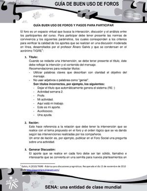 Guía del buen uso de los foros.