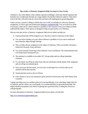 Calaméo - Tips on How a Chemistry Assignment Help Can Improve Your Grades