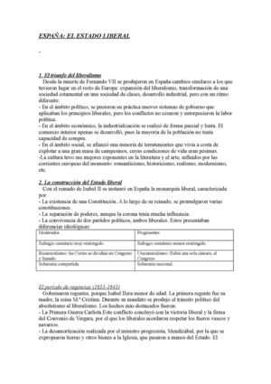 Tema 6 - España: el Estado liberal