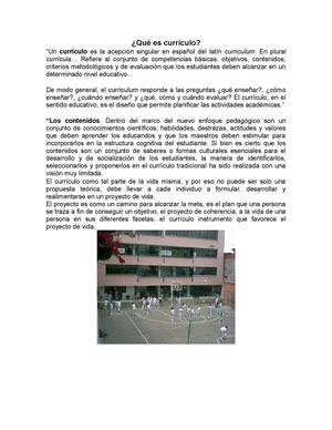 ¿Qué es currículo?