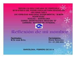 reflexión del nombre