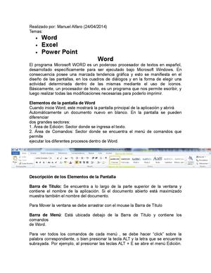 Teoria de Word, Excel y Power Point (autor: Malfaro)