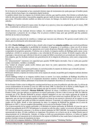 Historia de la computadora -  resumen