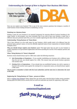 Understanding the Concept of How to Register Your Business DBA Name 