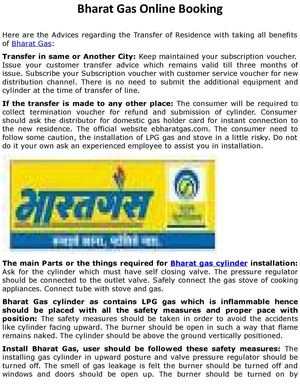 Bharat Gas Online Booking