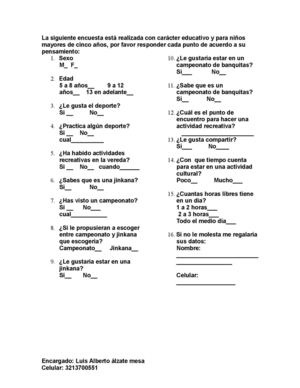 encuesta recreacion y deportes