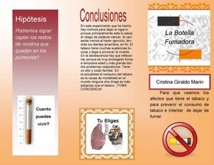 Folleto - Feria de la Ciencia - La Botella Fumadora