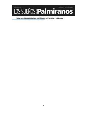 REVISTA N0. 9 T0M0 VII "REMINISCENCIAS HISTÓRICASDE PALMIRA" 1892-1930
