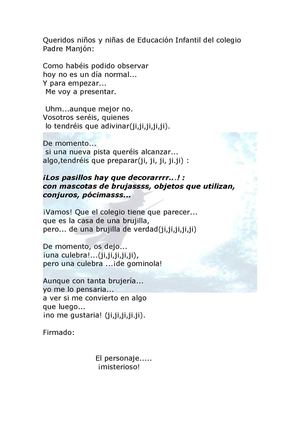 CARTA BRUJAS INFANTIL