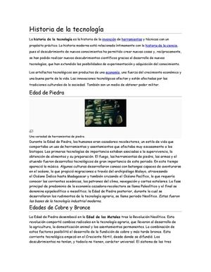 HISTORIA DE LA TECNOLOGIA