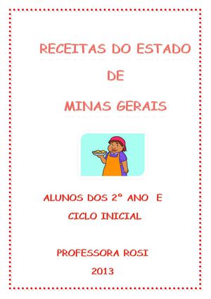 LIVRO DE RECEITAS DO ESTADO DE MINAS GERAIS - 2º ANO E