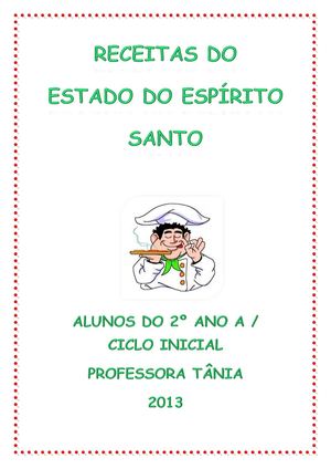 LIVRO DE RECEITAS DO ESTADO DO ESPÍRITO SANTO
