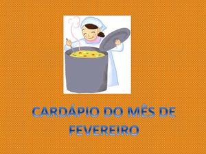 Cardápio de Fevereiro