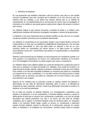 Metodología de la Investigación. Hipótesis y Variables.