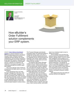 How eBuilder’s Order Fulfillment  solution complements your ERP system