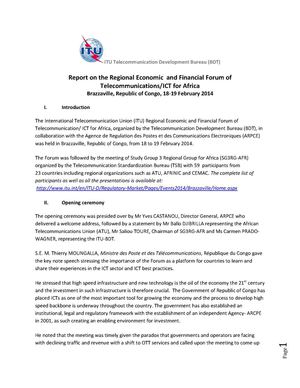 Report Seminar SG3RG AFR Brazaville