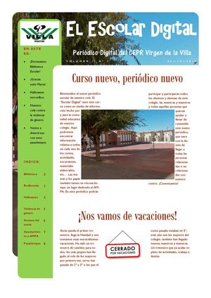 Periódico Escolar CPR Virgen de la Villa  Martos
