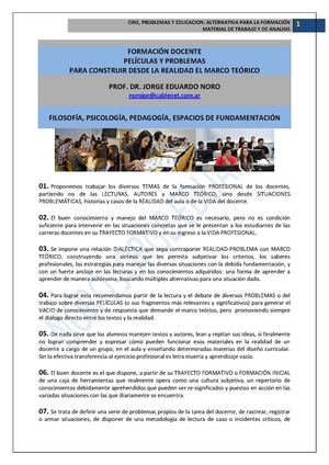 143. PROBLEMAS Y PELÍCULAS PARA LA FORMACIÓN Y LA CAPÀCITACIÓN DE LOS DOCENTES