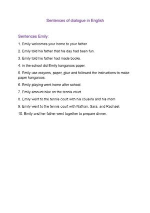 oraciones de emily y su padre