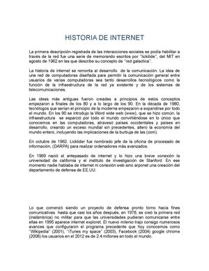 HISTORIA DE INTERNET 