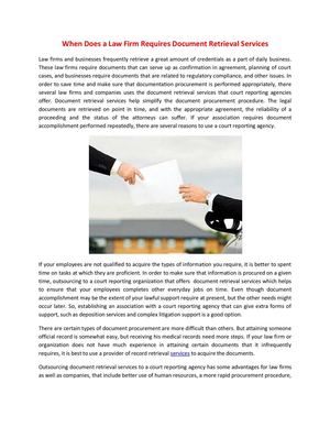 When Does a Law Firm Requires Document Retrieval Services
