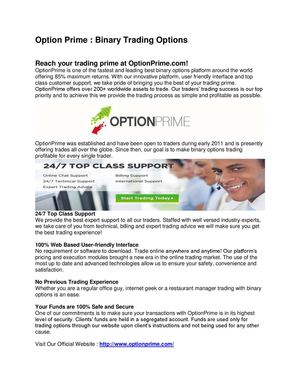 Option Prime : Binary Trading Options