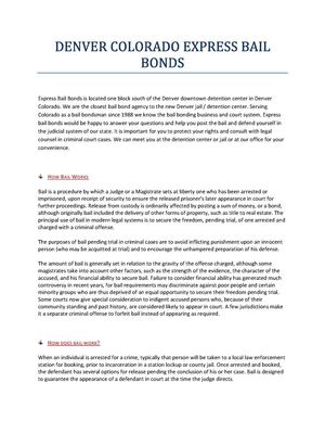 Express Bail Bonds Denver Colorado