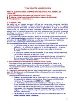 El proceso de urbanización de España y el sistema de ciudades