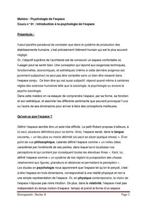 cours n 01 pcycologie 3eme annee