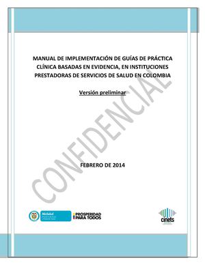 Manual de Implementación de Guías de Practica Clínica Basada en la Evidencia