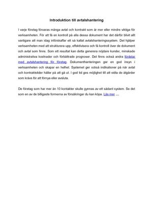 Introduktion till avtalshantering