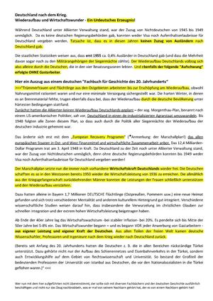 Deutsche Geschichte - Der Wiederaufbau