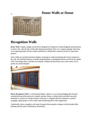 Donor Walls and Donor Recognition Campaigns