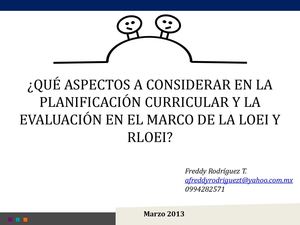 Planificacion Curricular y Evaluacion