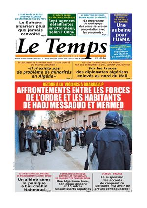 Le Temps d'Algérie Edtion du Samedi 01 Mars 2014