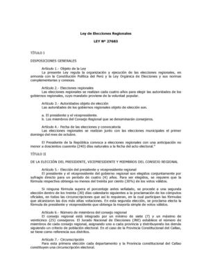 Ley de Elecciones Regionales