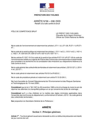 Arrêté contre les nuisances sonores