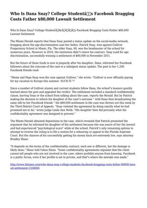 Who Is Dana Snay? College Student’s Facebook Bragging Costs Father $80,000 Lawsuit Settlement