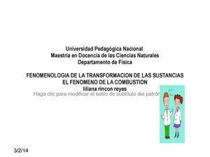 EL FENÓMENO DE LA COMBUSTION