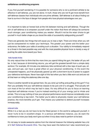 Physical Fitness and Self-Defense