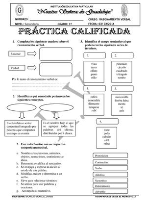 R.V Y CAMPO SEMÁNTICO