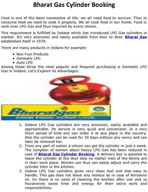 Bharat Gas Cylinder Booking