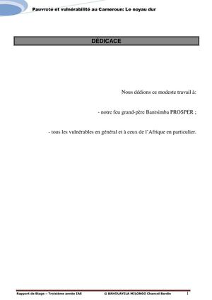 Pauvreté et vulnérabilité au Cameroun