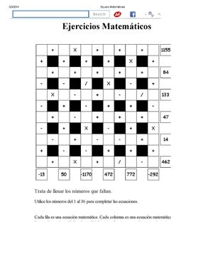 ejercicio Matemáticos