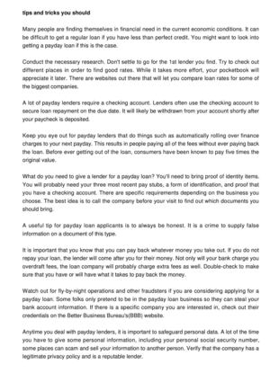 Payday Loan Articles For Those That Want To Save