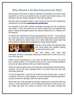 Why Should a DJ Get Insurance for DJs?